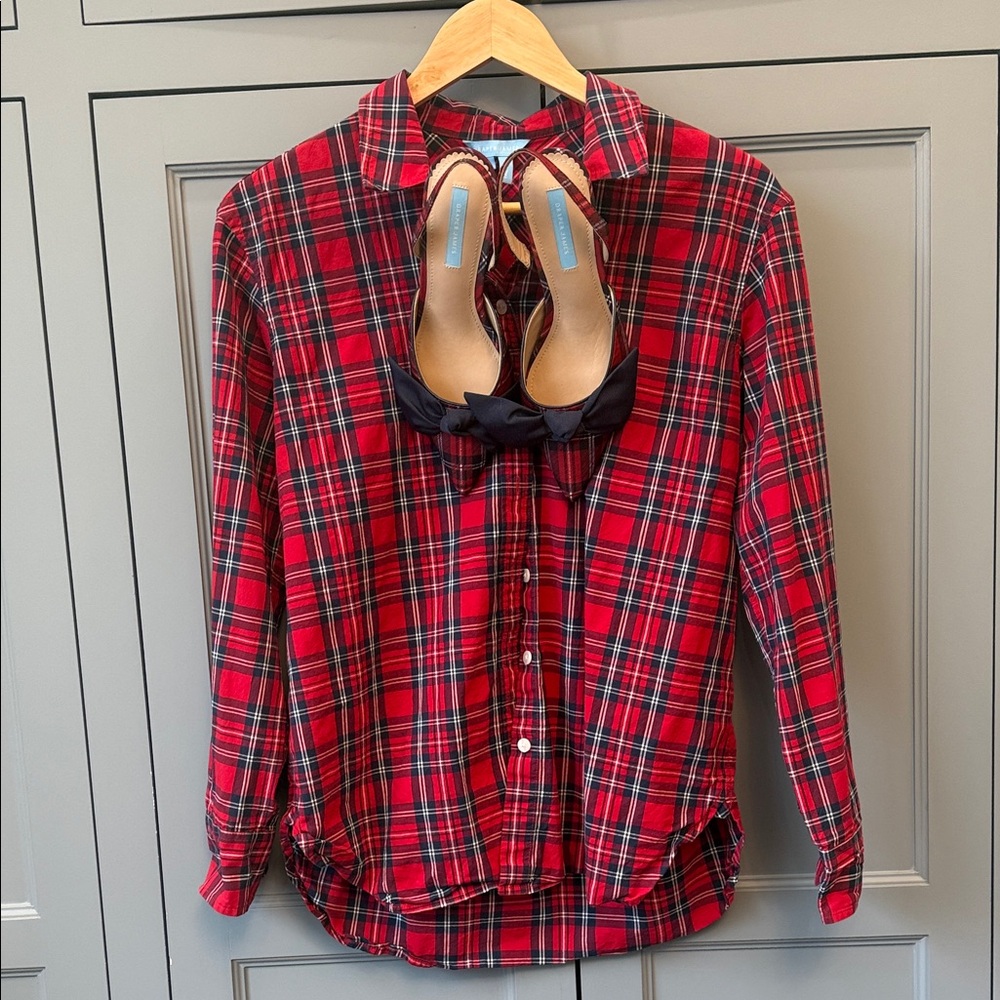 Draper James Red and Black Plaid Button Down Shirt